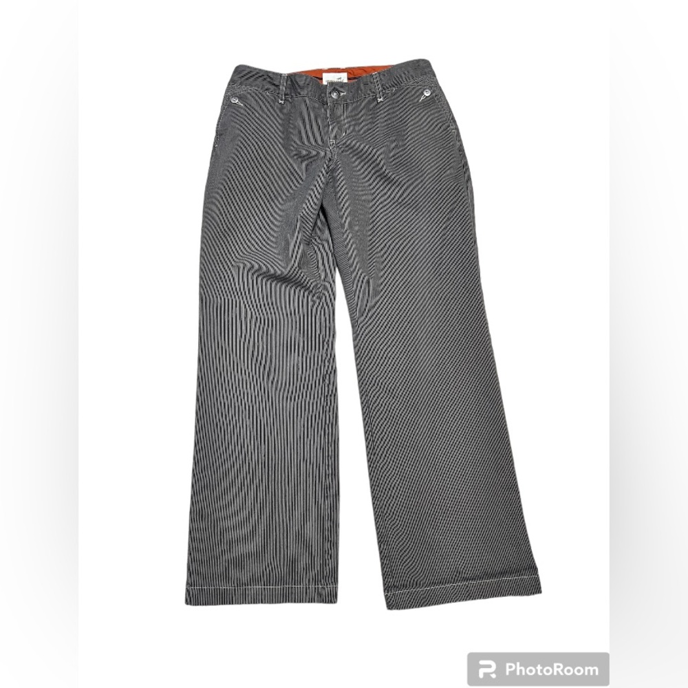 Horny Toad Women's Wide Leg Pinstripe Pants - Black & White